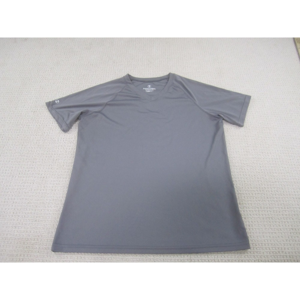 Holloway Shirt Womens Large Gray Short Sleeve V-Neck Performance Ladies